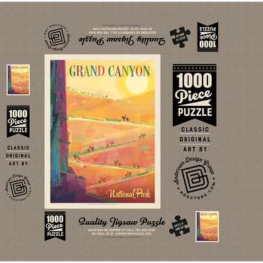 Grand Canyon National Park: Mule Train (Mod Design), Vintage Poster 1000 Jigsaw Puzzle box 3D Modell