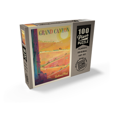 Grand Canyon National Park: Mule Train (Mod Design), Vintage Poster 100 Jigsaw Puzzle box view2