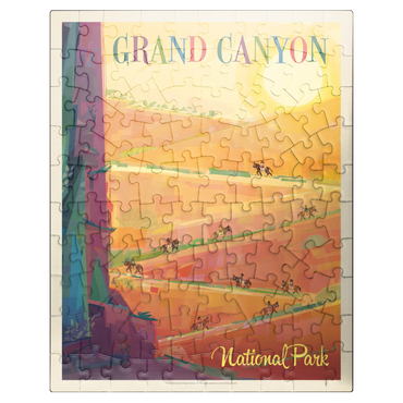 puzzleplate Grand Canyon National Park: Mule Train (Mod Design), Vintage Poster 100 Jigsaw Puzzle
