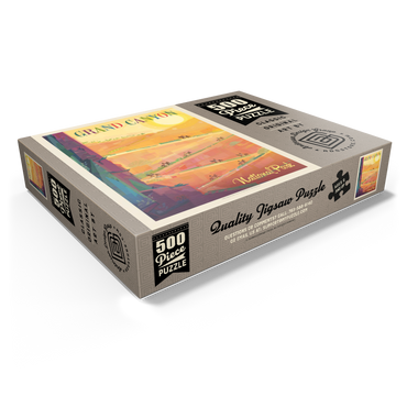 Grand Canyon National Park: Mule Train (Mod Design), Vintage Poster 500 Jigsaw Puzzle box view1