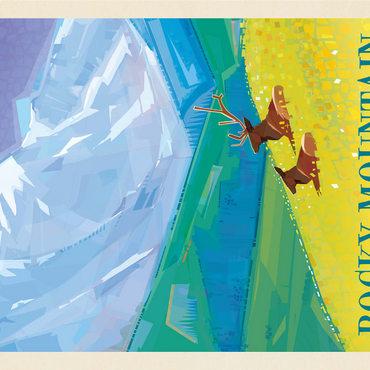 Rocky Mountain National Park (Mod Design, Vintage Poster 1000 Jigsaw Puzzle 3D Modell