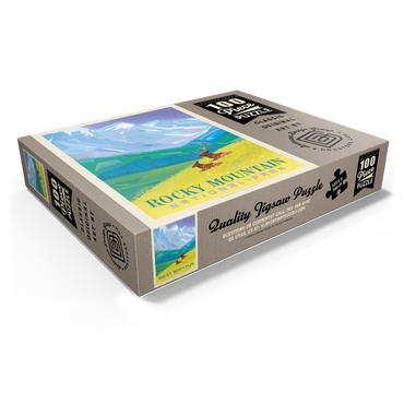 Rocky Mountain National Park (Mod Design, Vintage Poster 100 Jigsaw Puzzle box view1