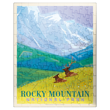 puzzleplate Rocky Mountain National Park (Mod Design, Vintage Poster 100 Jigsaw Puzzle