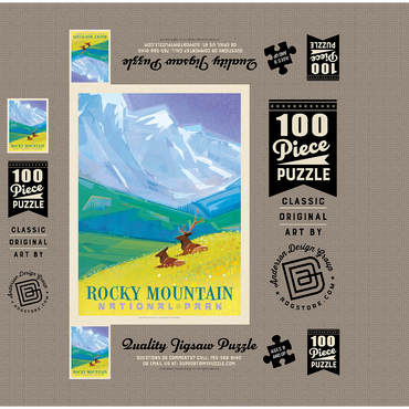 Rocky Mountain National Park (Mod Design, Vintage Poster 100 Jigsaw Puzzle box 3D Modell