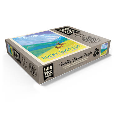 Rocky Mountain National Park (Mod Design, Vintage Poster 500 Jigsaw Puzzle box view1