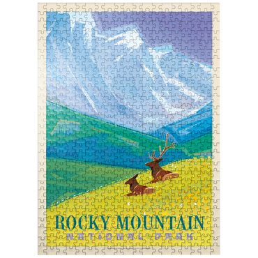puzzleplate Rocky Mountain National Park (Mod Design, Vintage Poster 500 Jigsaw Puzzle