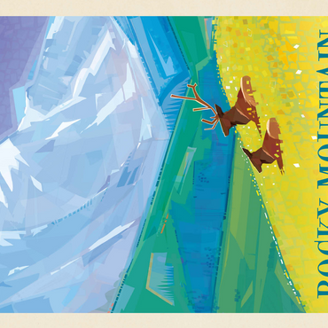 Rocky Mountain National Park (Mod Design, Vintage Poster 500 Jigsaw Puzzle 3D Modell