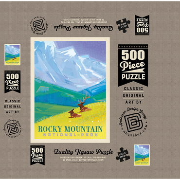 Rocky Mountain National Park (Mod Design, Vintage Poster 500 Jigsaw Puzzle box 3D Modell