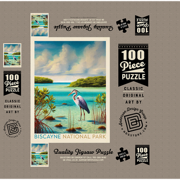 Biscayne National Park: Among The Mangroves, Vintage Poster 100 Jigsaw Puzzle box 3D Modell