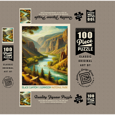 Black Canyon of the Gunnison National Park: Summer Splendor, Vintage Poster 100 Jigsaw Puzzle box 3D Modell