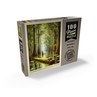 Congaree National Park: Turtle Time, Vintage Poster 100 Jigsaw Puzzle box view2