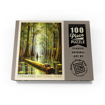 Congaree National Park: Turtle Time, Vintage Poster 100 Jigsaw Puzzle box view3