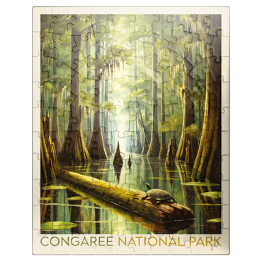 puzzleplate Congaree National Park: Turtle Time, Vintage Poster 100 Jigsaw Puzzle