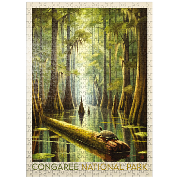 puzzleplate Congaree National Park: Turtle Time, Vintage Poster 500 Jigsaw Puzzle
