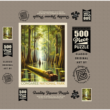 Congaree National Park: Turtle Time, Vintage Poster 500 Jigsaw Puzzle box 3D Modell