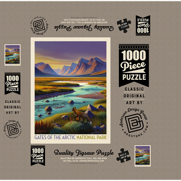 Gates Of The Arctic National Park: Twilight Fox, Vintage Poster 1000 Jigsaw Puzzle box 3D Modell