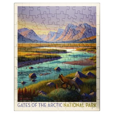 puzzleplate Gates Of The Arctic National Park: Twilight Fox, Vintage Poster 100 Jigsaw Puzzle