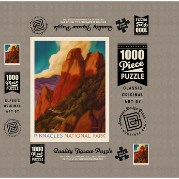 Pinnacles National Park, Vintage Poster 1000 Jigsaw Puzzle box 3D Modell