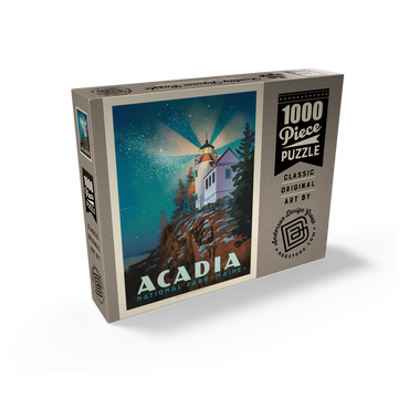 Acadia National Park: Lighthouse At Night, Vintage Poster 1000 Jigsaw Puzzle box view2