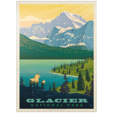 puzzleplate Glacier National Park: Grand Overlook, Vintage Poster 1000 Jigsaw Puzzle