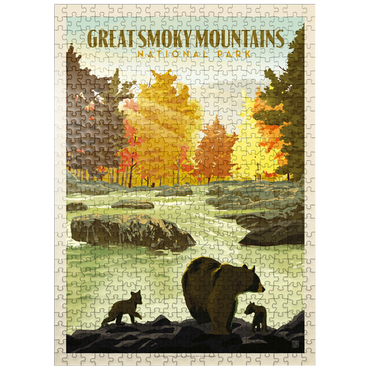 puzzleplate Great Smoky Mountains National Park: Play Time, Vintage Poster 500 Jigsaw Puzzle