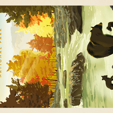 Great Smoky Mountains National Park: Play Time, Vintage Poster 500 Jigsaw Puzzle 3D Modell