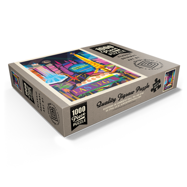 Las Vegas Neon (Mod Design), Vintage Poster 1000 Jigsaw Puzzle box view1
