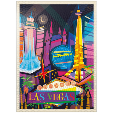 puzzleplate Las Vegas Neon (Mod Design), Vintage Poster 1000 Jigsaw Puzzle
