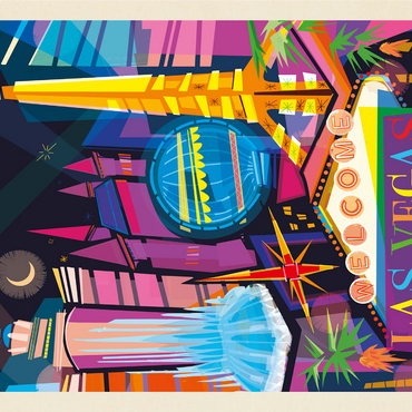 Las Vegas Neon (Mod Design), Vintage Poster 1000 Jigsaw Puzzle 3D Modell