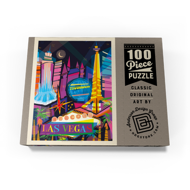 Las Vegas Neon (Mod Design), Vintage Poster 100 Jigsaw Puzzle box view3