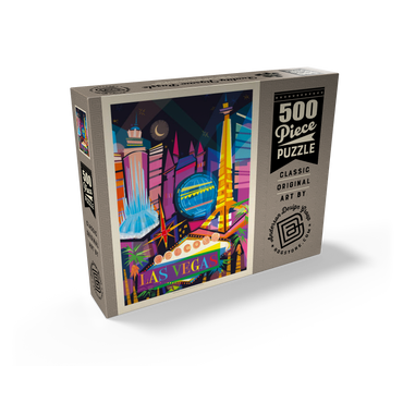 Las Vegas Neon (Mod Design), Vintage Poster 500 Jigsaw Puzzle box view2