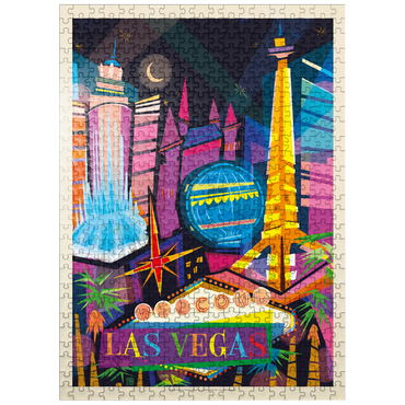 puzzleplate Las Vegas Neon (Mod Design), Vintage Poster 500 Jigsaw Puzzle