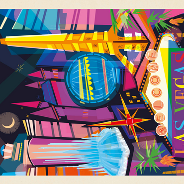 Las Vegas Neon (Mod Design), Vintage Poster 500 Jigsaw Puzzle 3D Modell