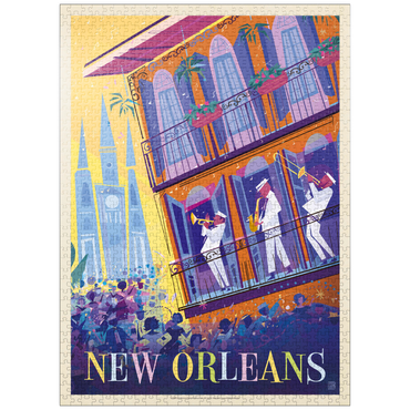 puzzleplate New Orleans: Dancing In The Street (Mod Design), Vintage Poster 1000 Jigsaw Puzzle