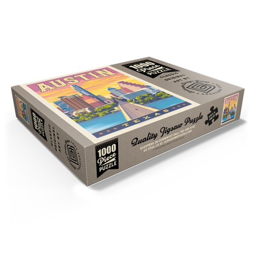 Austin, Texas: Sunset, Vintage Poster 1000 Jigsaw Puzzle box view1