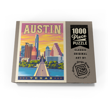Austin, Texas: Sunset, Vintage Poster 1000 Jigsaw Puzzle box view3