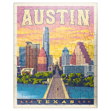 puzzleplate Austin, Texas: Sunset, Vintage Poster 100 Jigsaw Puzzle