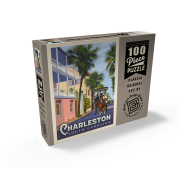 Charleston, SC: Street Scene, Vintage Poster 100 Jigsaw Puzzle box view2
