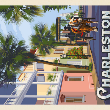 Charleston, SC: Street Scene, Vintage Poster 100 Jigsaw Puzzle 3D Modell
