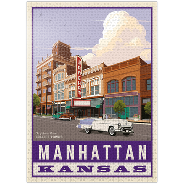 puzzleplate American College Towns: Manhattan, Kansas, Vintage Poster 1000 Jigsaw Puzzle