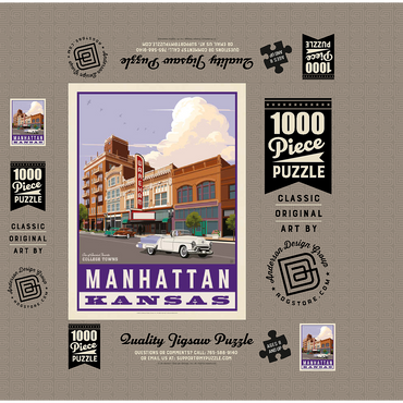 American College Towns: Manhattan, Kansas, Vintage Poster 1000 Jigsaw Puzzle box 3D Modell