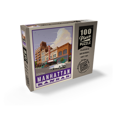 American College Towns: Manhattan, Kansas, Vintage Poster 100 Jigsaw Puzzle box view2