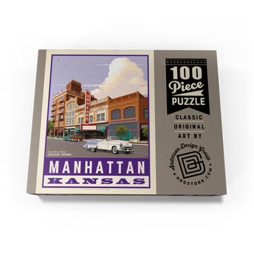 American College Towns: Manhattan, Kansas, Vintage Poster 100 Jigsaw Puzzle box view3