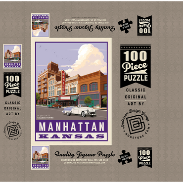 American College Towns: Manhattan, Kansas, Vintage Poster 100 Jigsaw Puzzle box 3D Modell