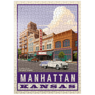 puzzleplate American College Towns: Manhattan, Kansas, Vintage Poster 500 Jigsaw Puzzle