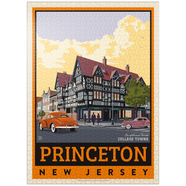 puzzleplate American College Towns: Princeton, New Jersey, Vintage Poster 1000 Jigsaw Puzzle