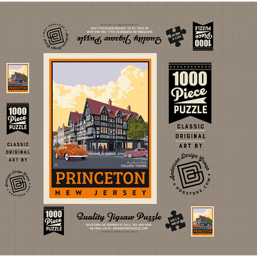 American College Towns: Princeton, New Jersey, Vintage Poster 1000 Jigsaw Puzzle box 3D Modell