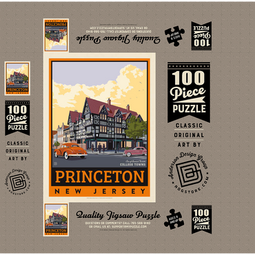 American College Towns: Princeton, New Jersey, Vintage Poster 100 Jigsaw Puzzle box 3D Modell