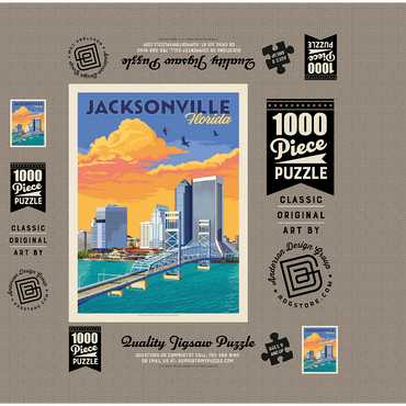 Jacksonville, FL, Vintage Poster 1000 Jigsaw Puzzle box 3D Modell