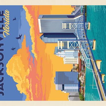 Jacksonville, FL, Vintage Poster 100 Jigsaw Puzzle 3D Modell